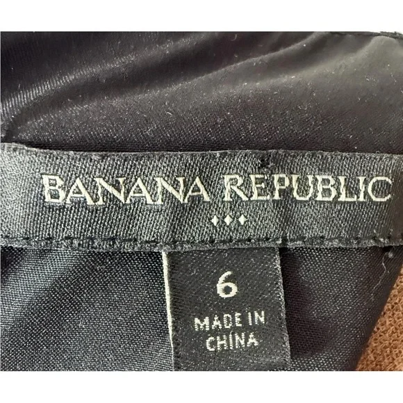 Banana Republic Black White Plaid Faux Leather Trim Short Sleeve Shift Dress 6 - Picture 7 of 8